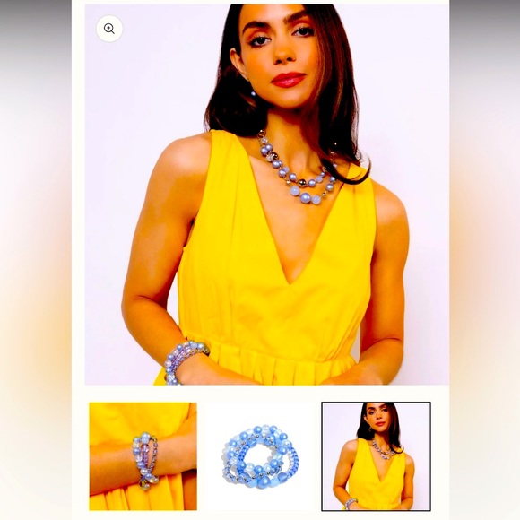 🩵💎🩵 “SHATTERED STACK” BLUE BRACELET❗️3 BRACELETS IN 1❗️🩵💎🩵 GORGEOUS❗️ - Picture 4 of 4